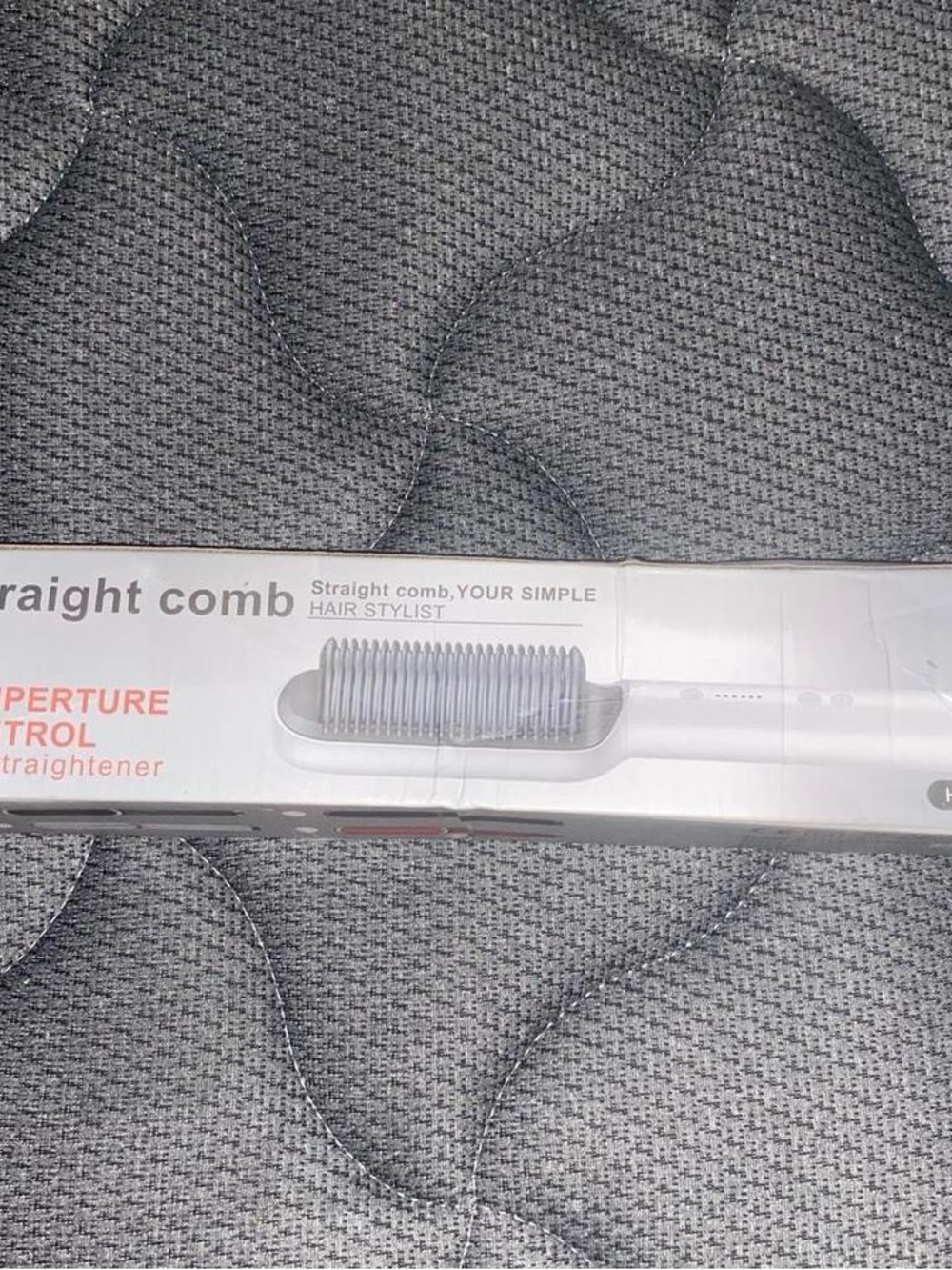 White Straight Comb Hair Straightener Brush - Unbranded